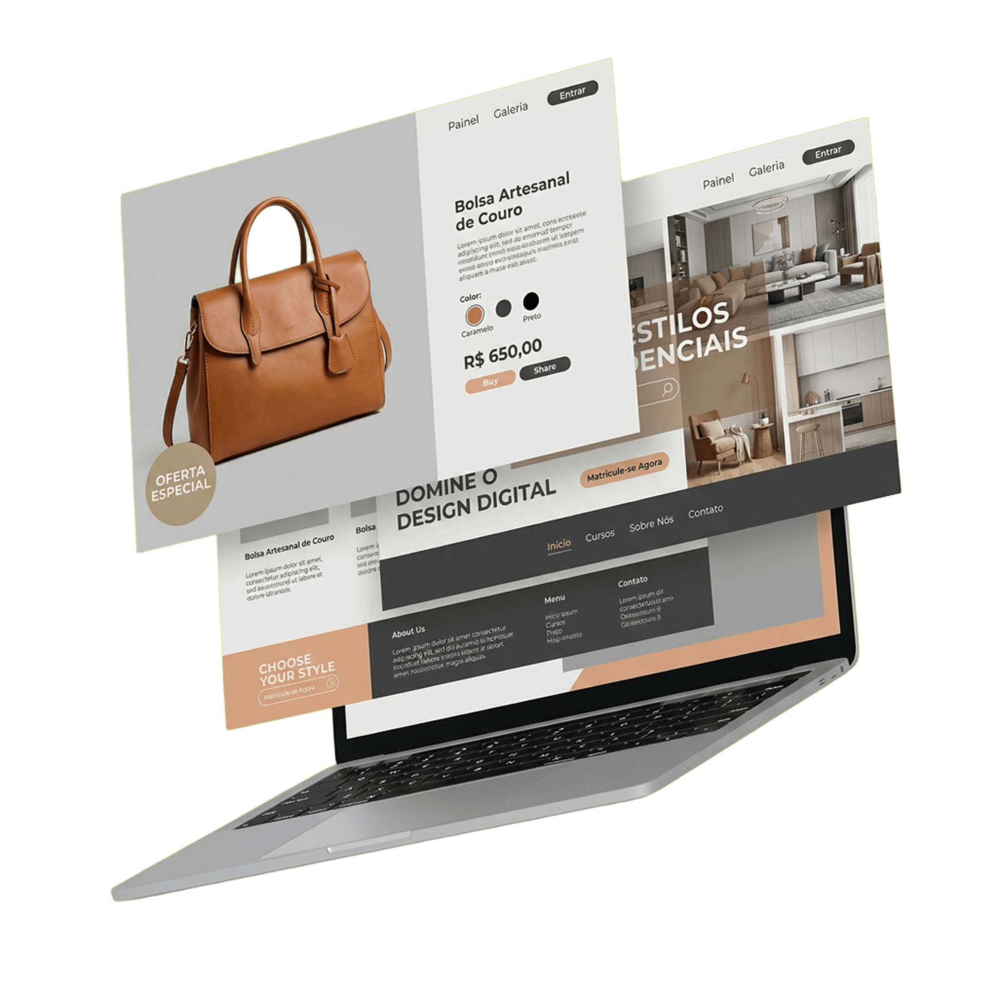 Smartphone exibindo site da Mova Softwares — desenvolvimento de softwares em Guarapuava