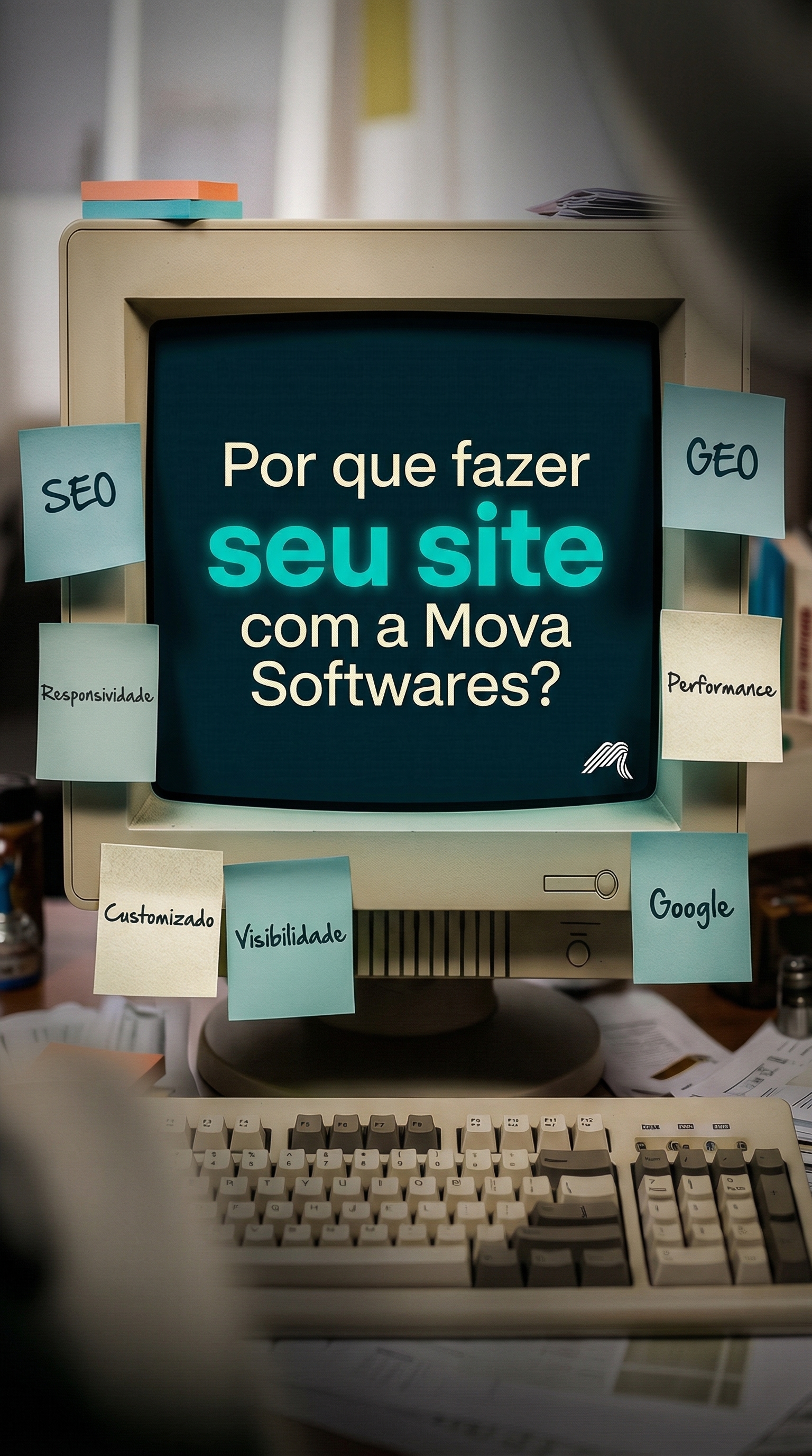Mockup de laptop e celular exibindo site desenvolvido pela Mova Softwares em Guarapuava